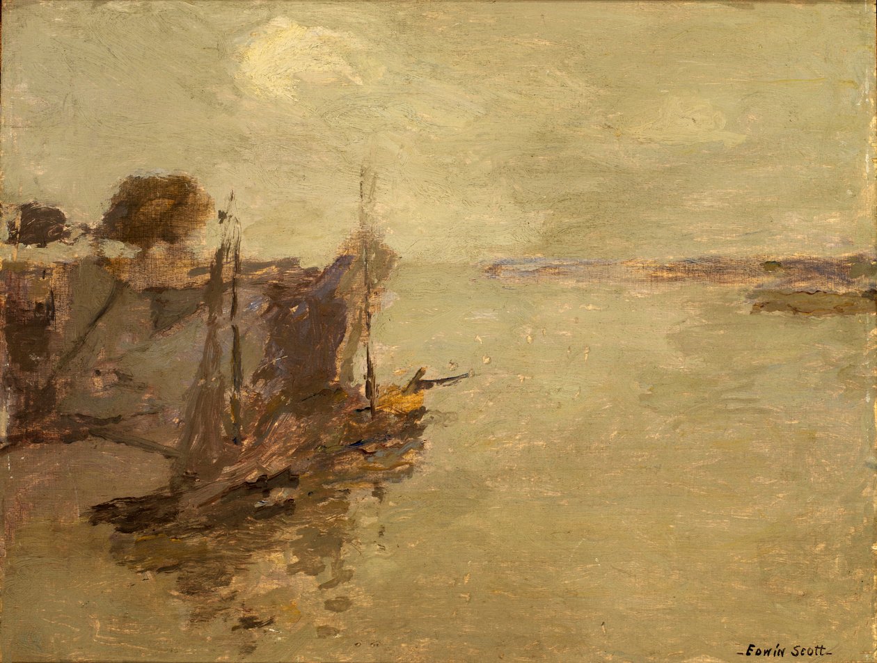 Honfleur fiskebåtar nr. 2, n.d. av Frank Edwin Scott