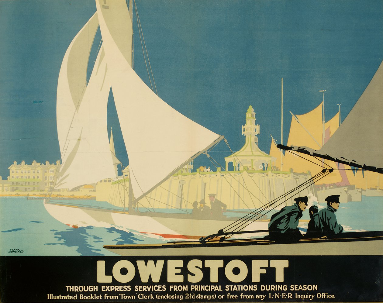 Lowestoft (färg litho) av Frank Newbould