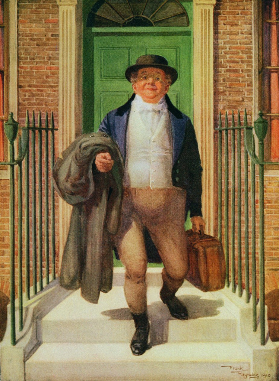 Mr Pickwick lämnar hemmet av Frank Reynolds