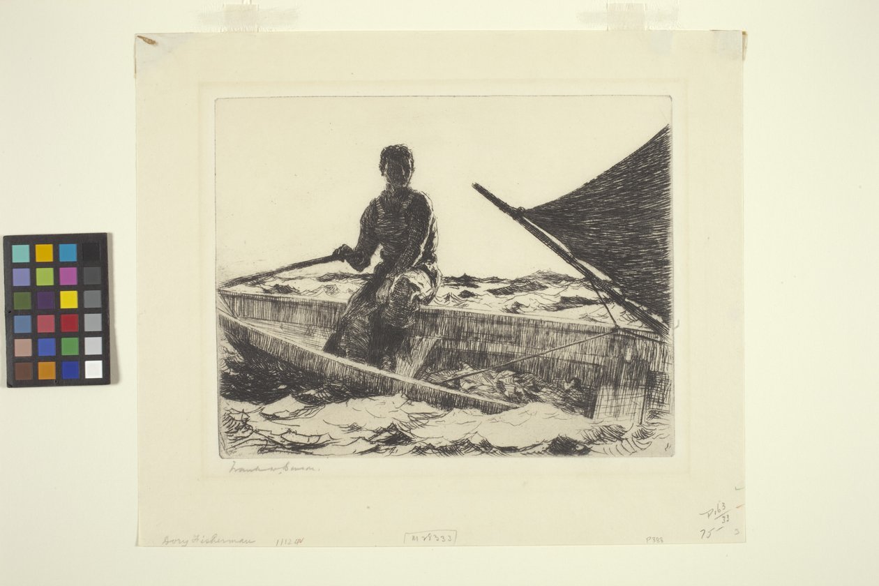 Dory Fisherman (bläck på papper) av Frank Weston Benson
