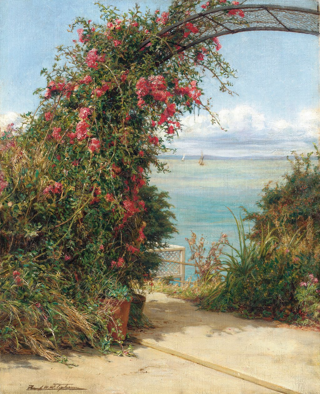 En trädgård vid havet av Frank William Warwick Topham