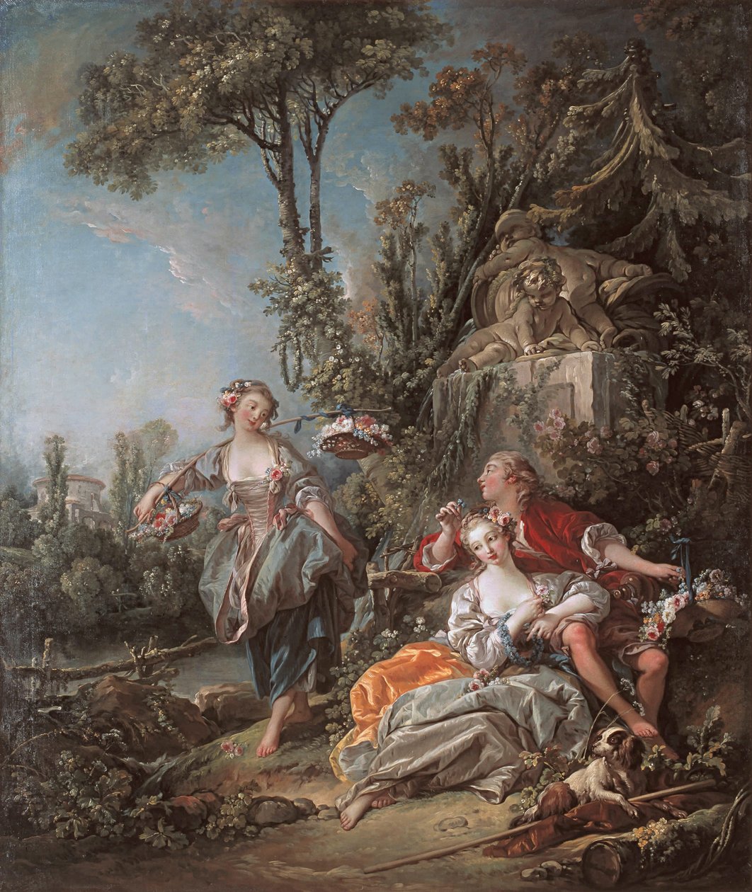Amantes em um parque av François Boucher