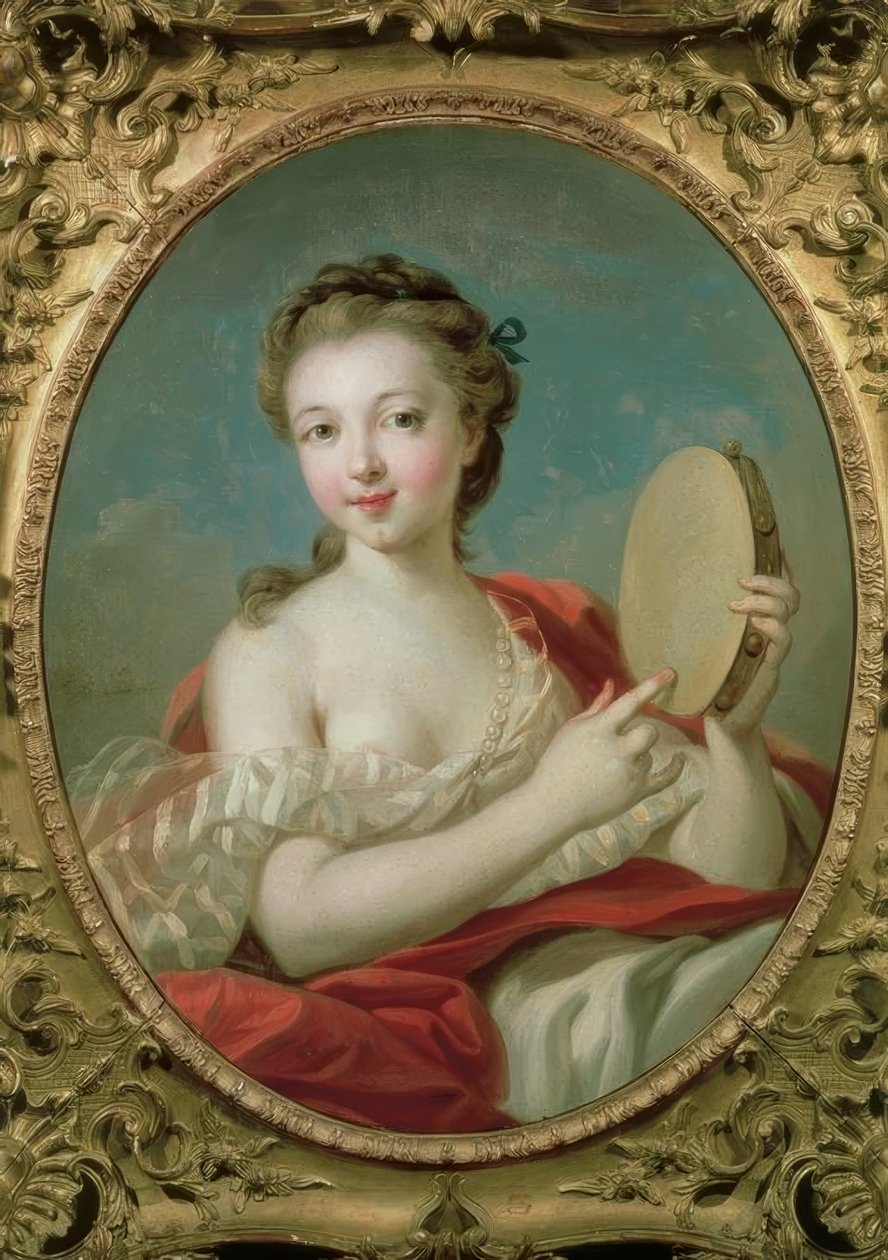 Ung kvinna med tamburin av François Boucher
