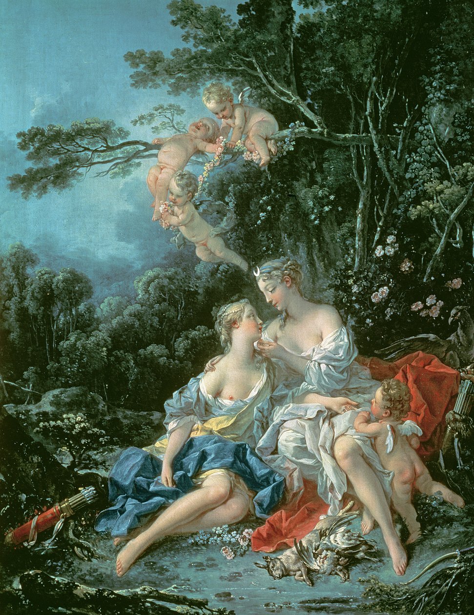 Jupiter og Callisto, 1744 swed av François Boucher