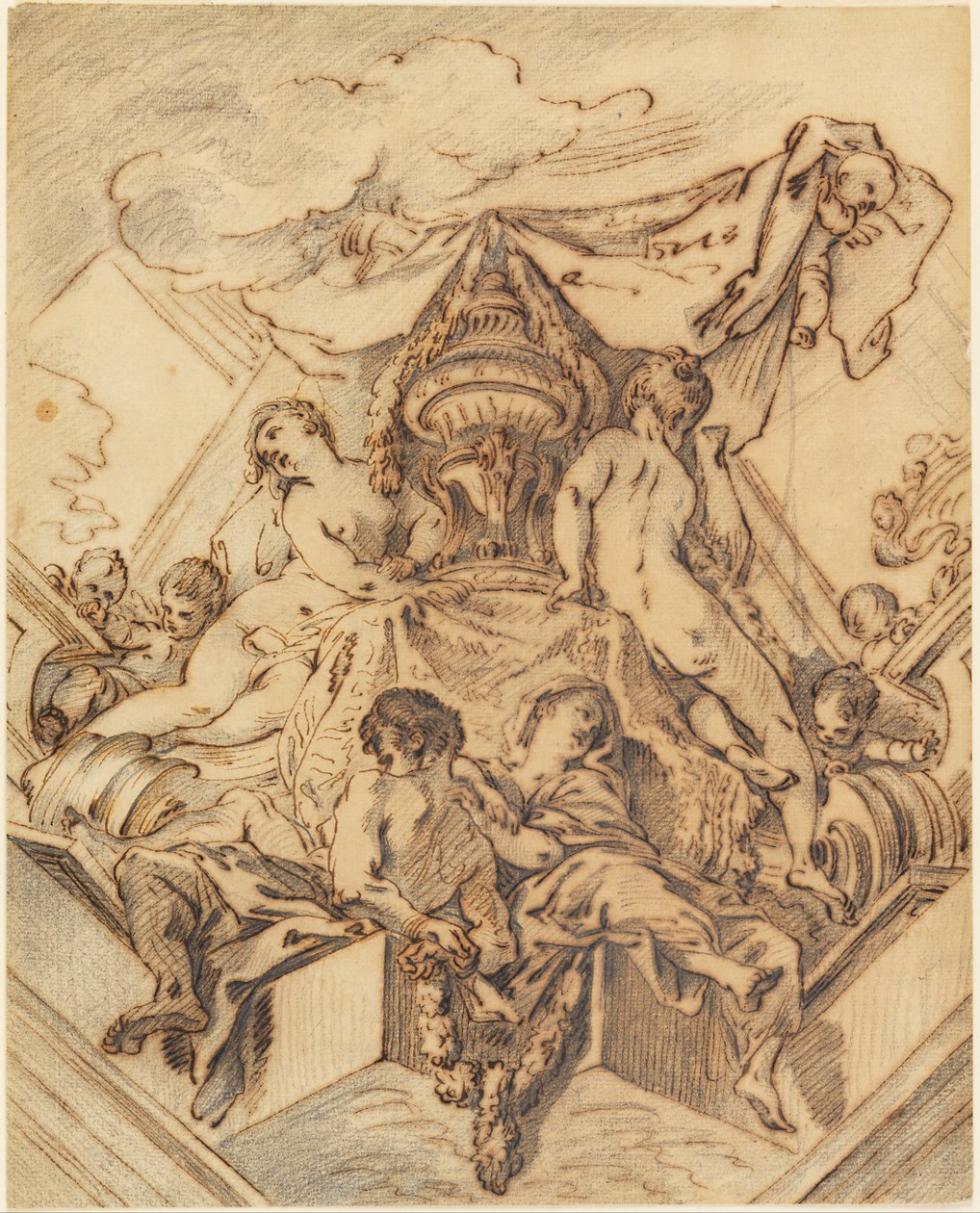 Project for a Corner Motif of a Painted Ceiling av François Boucher