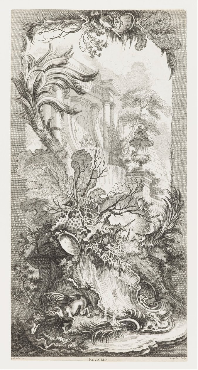 Rocaille (Rococo Design), i nya delar för skärmar (nya begrepp för skärmar) av François Boucher