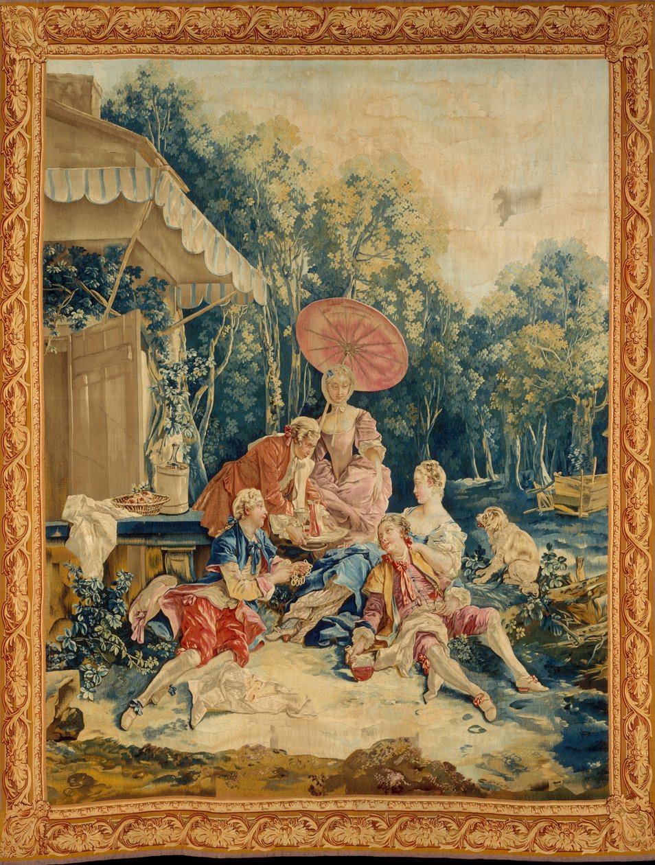 The Collation from a set of the Italian Village Scenes av François Boucher