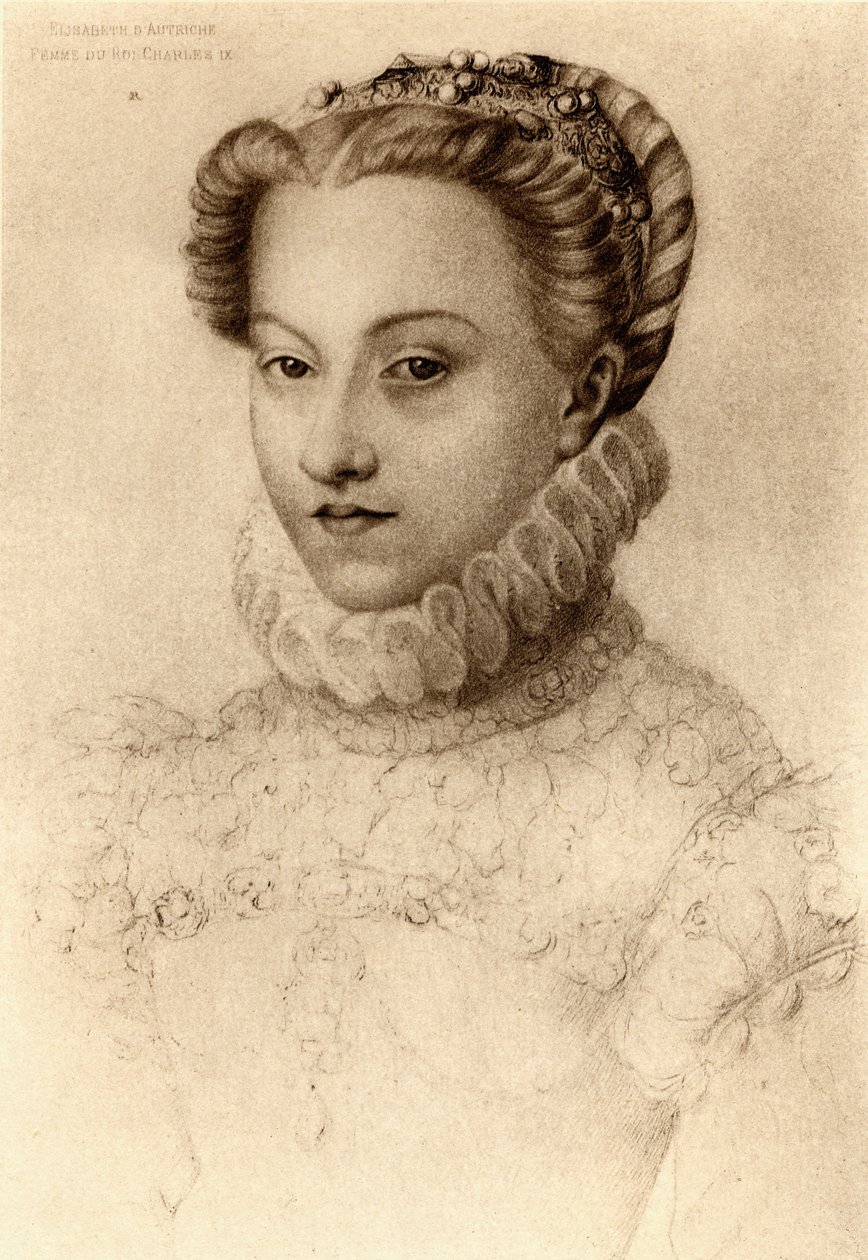 Elisabeth av Österrike, drottning av Frankrike (1554-92) av François Clouet