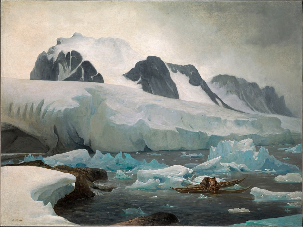 Eskimåkajaker, kyssen, 1842. av François August Biard