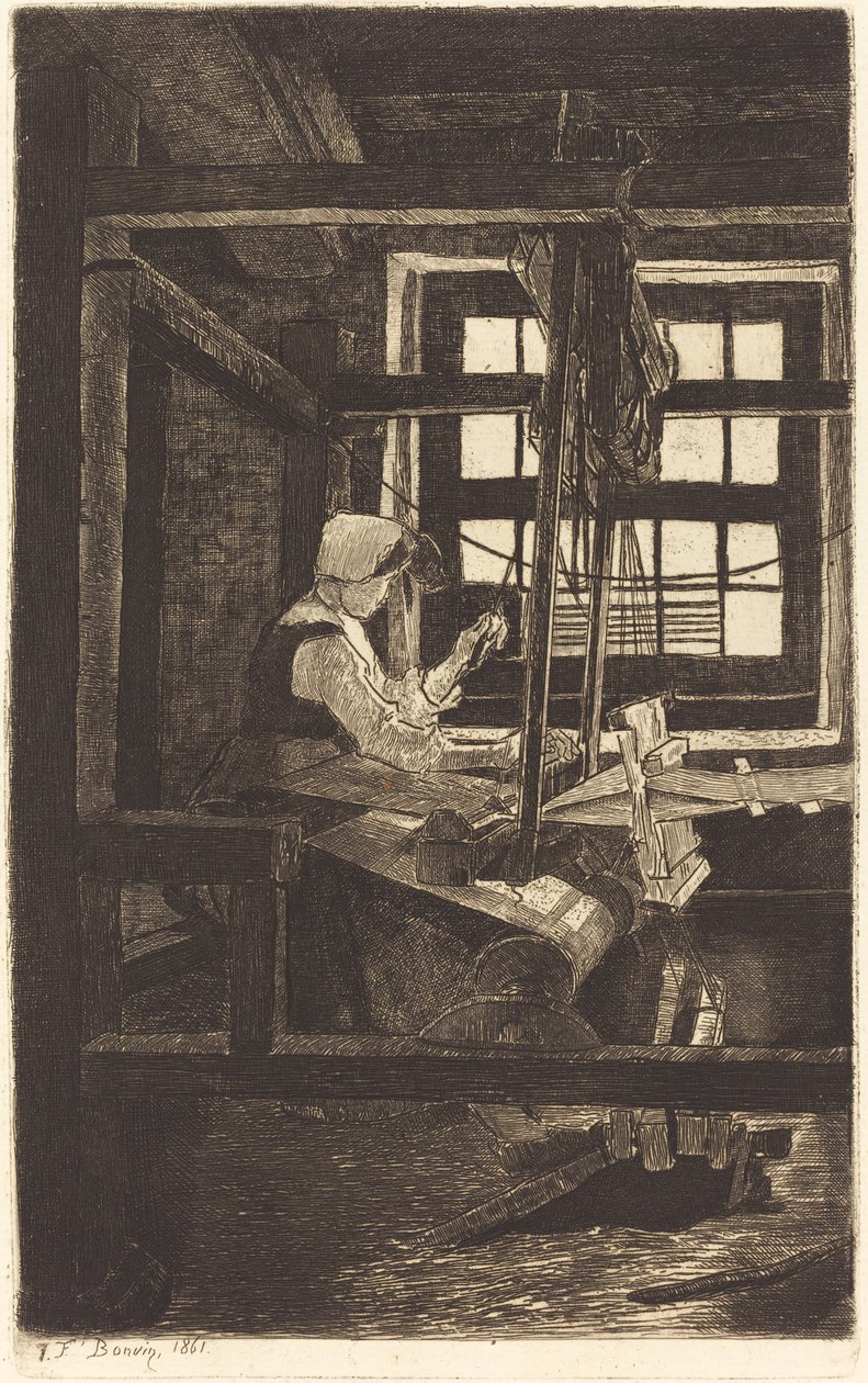The Weaver (La Tisserande) av François Bonvin