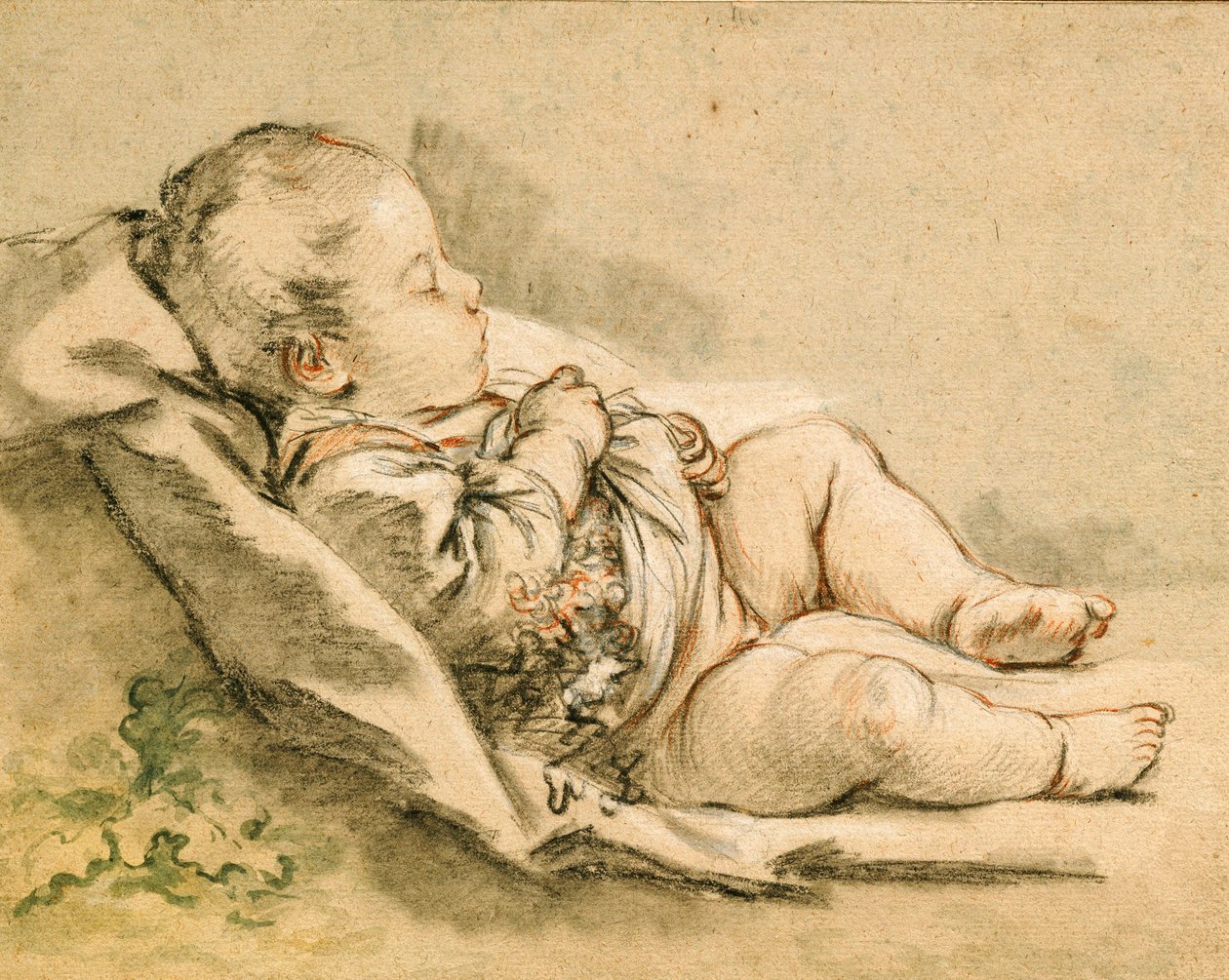 En sovande bebis av François Boucher