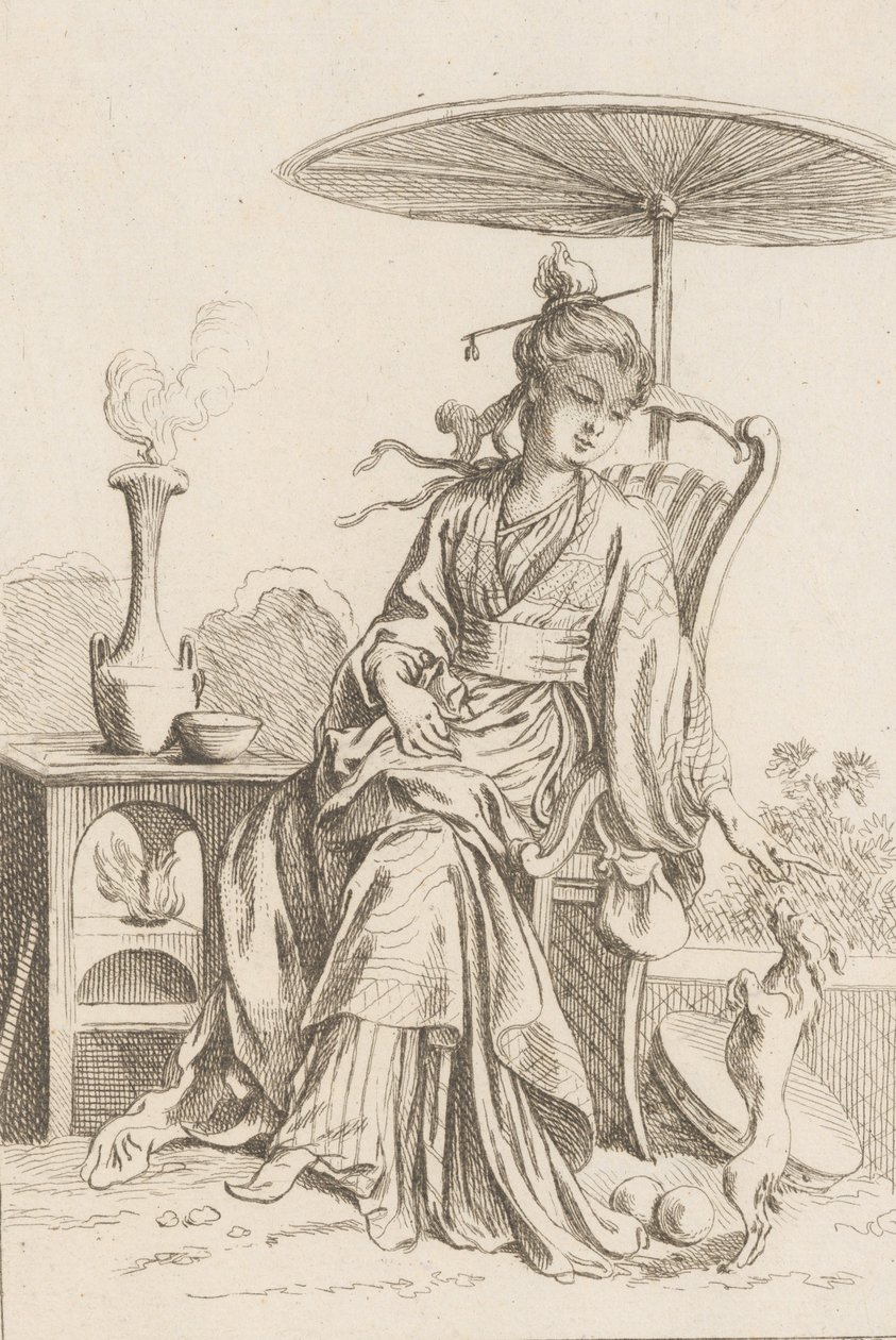 kinesisk dam, 1738-45. av François Boucher