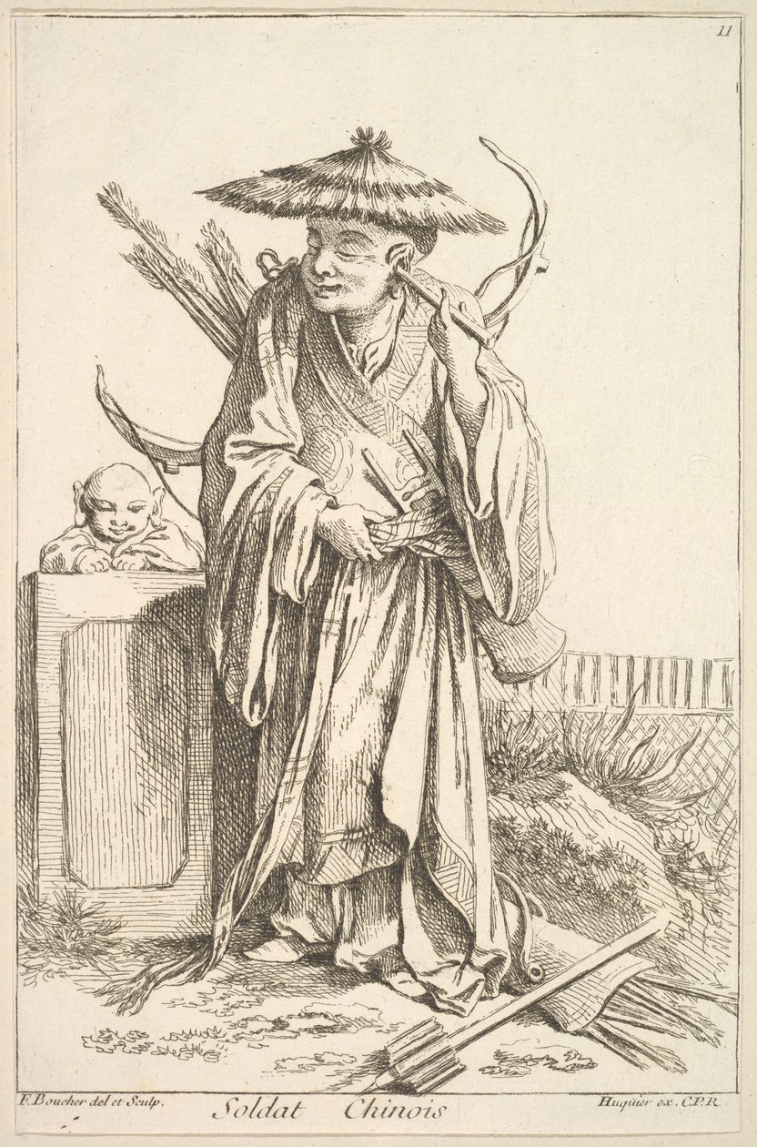 Kinesisk soldat, 1738-45. av François Boucher