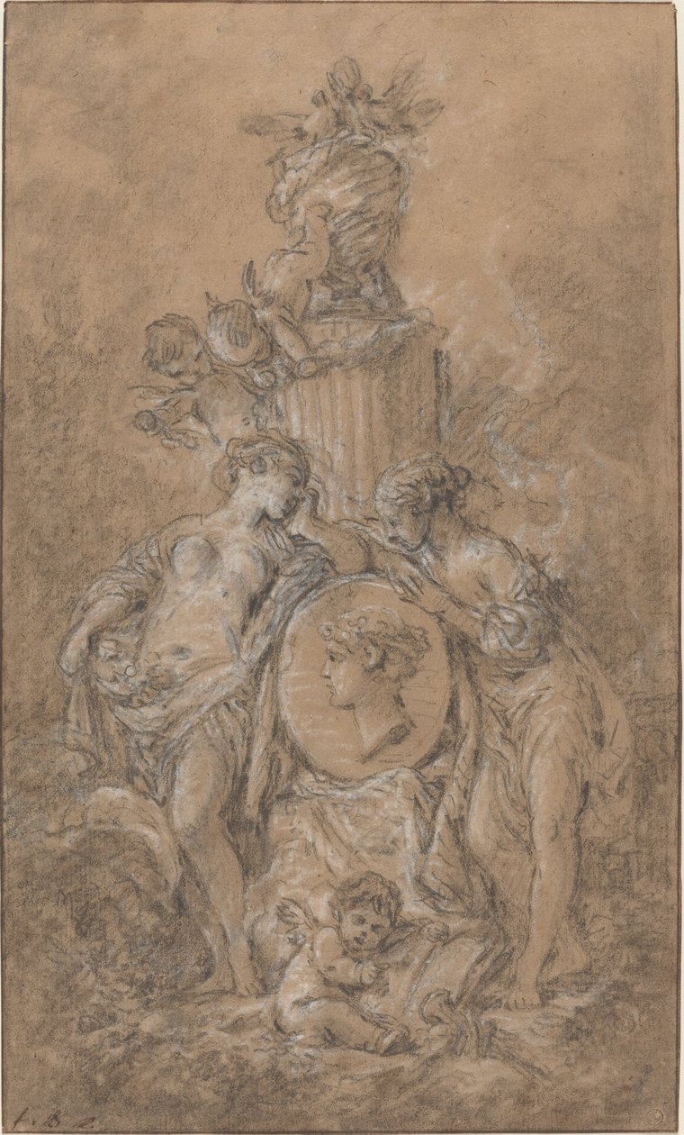 Design för ett begravningsmonument av François Boucher