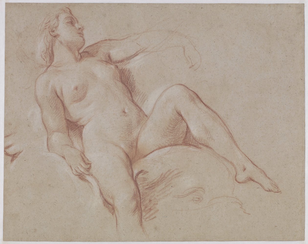 Naken kvinna på en delfin av François Boucher