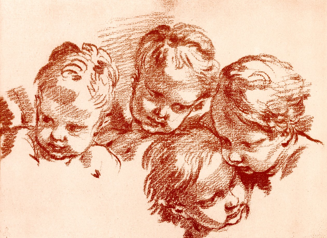 Fyra studier av barnhuvuden av François Boucher