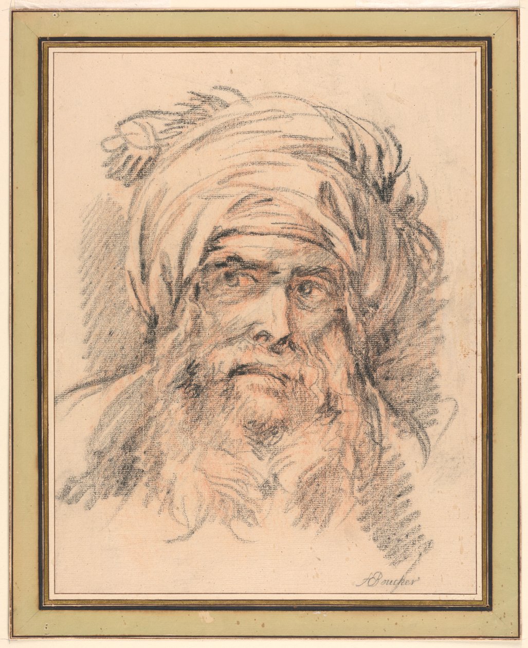Chef för en man i turban av François Boucher