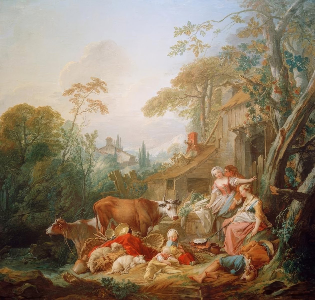 Lantlig idyll av François Boucher