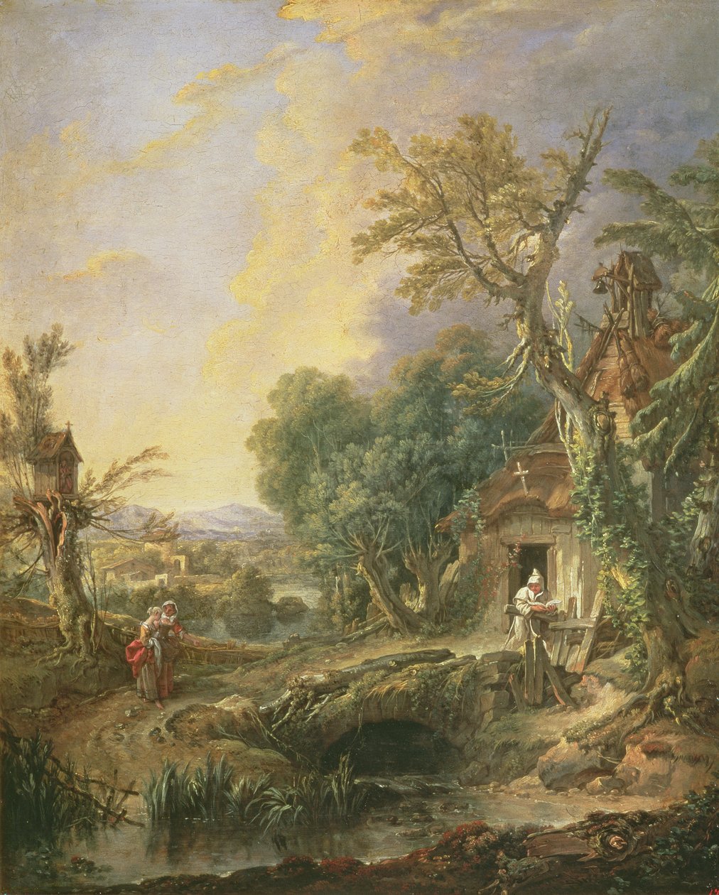 Landskap med eremit, 1742 av François Boucher