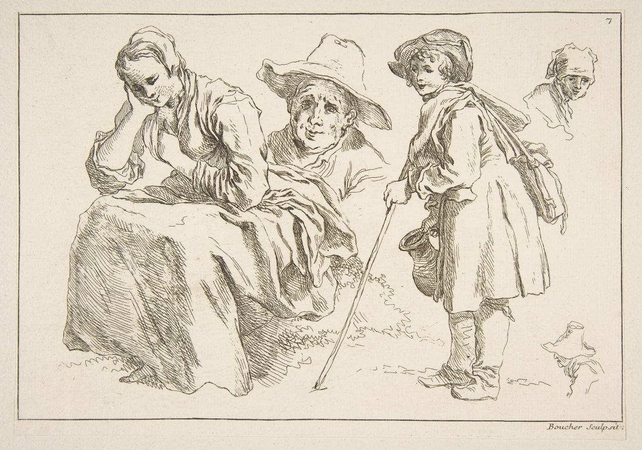 Skissblad, 1753. av François Boucher