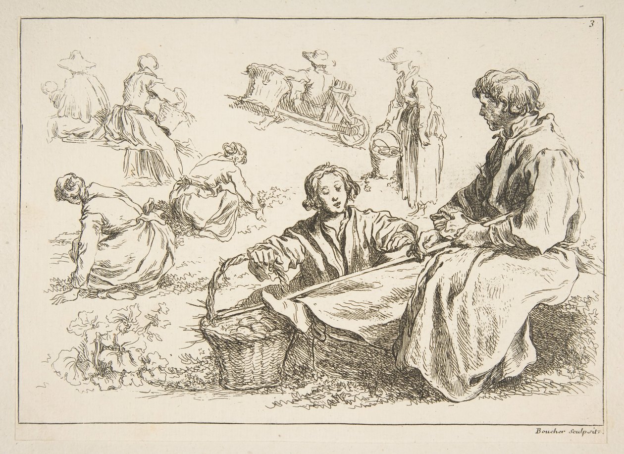 Skissblad, 1753. av François Boucher