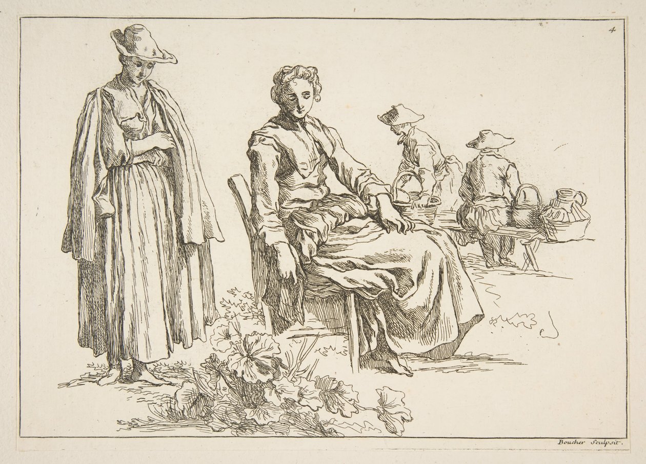 Skissblad, 1753. av François Boucher