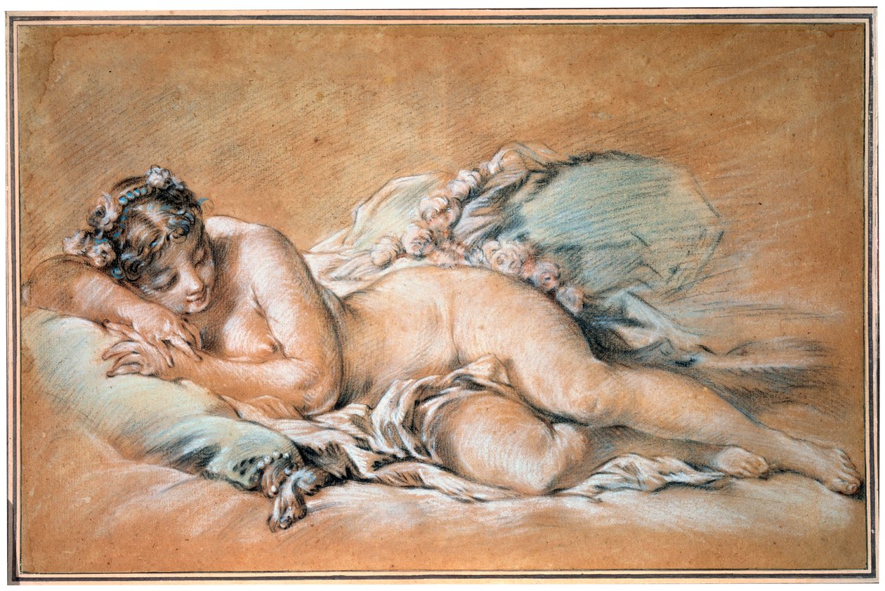 Sovande ung kvinna, 1758. av François Boucher
