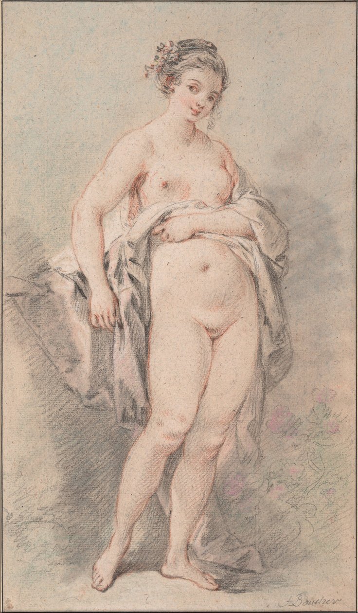 Stående naken flicka av François Boucher