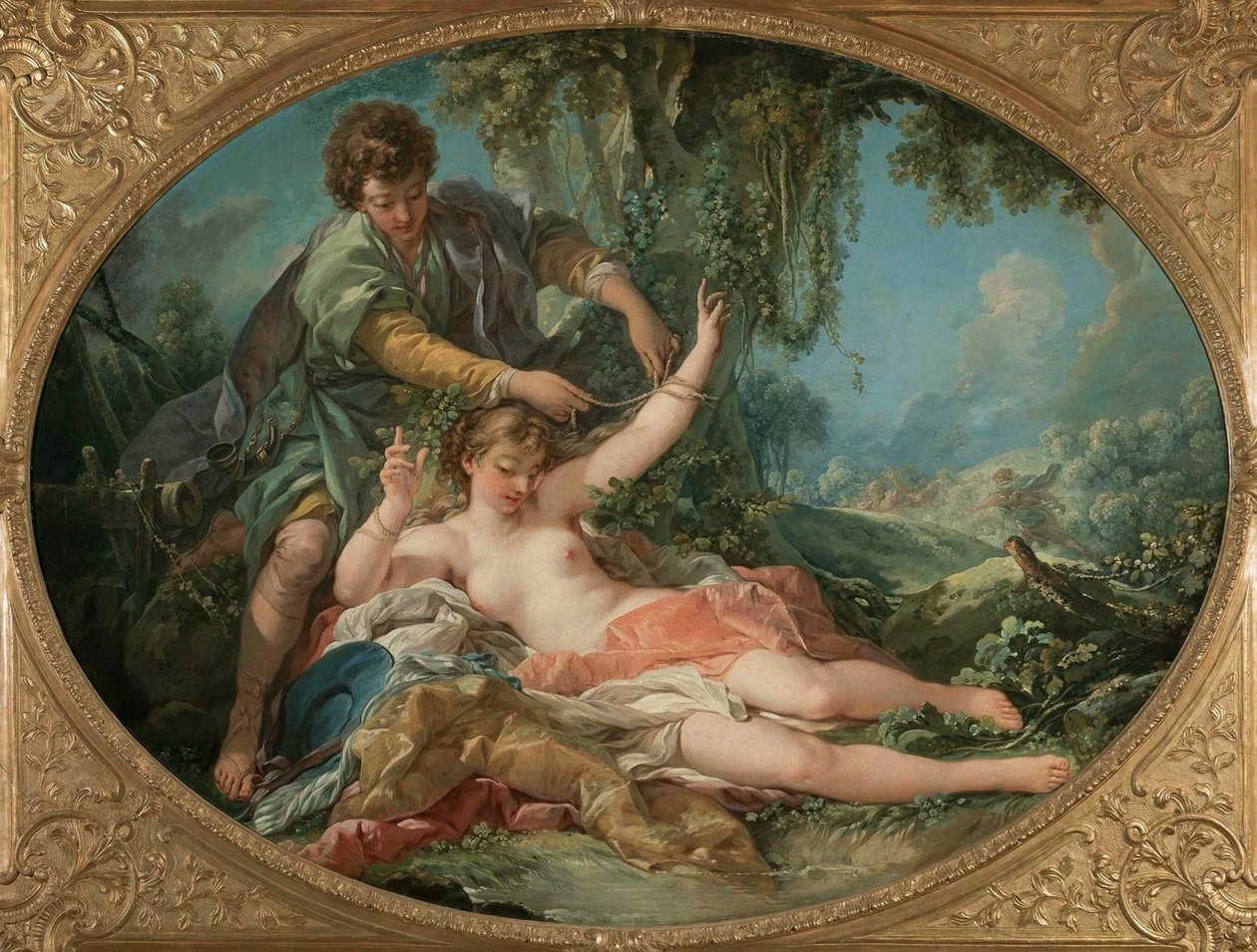 Sylvia befriad av Aminta, 1755. av François Boucher