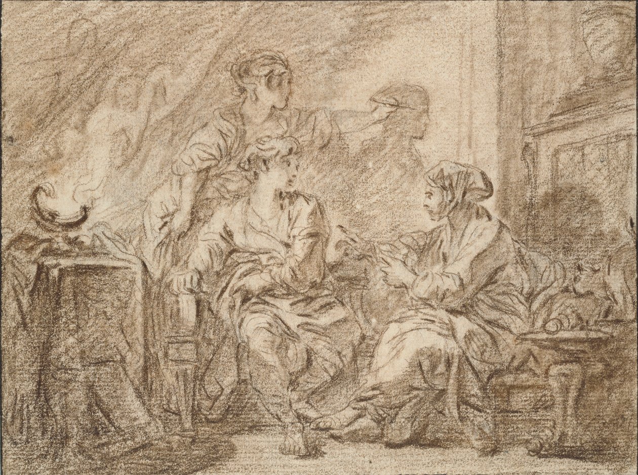The Invention of Drawing, mitten av 1700-talet av François Boucher