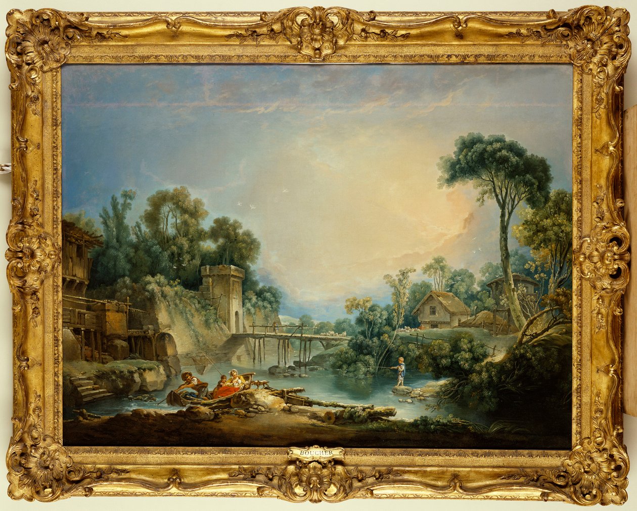Den rustika bron, c.1756 av François Boucher