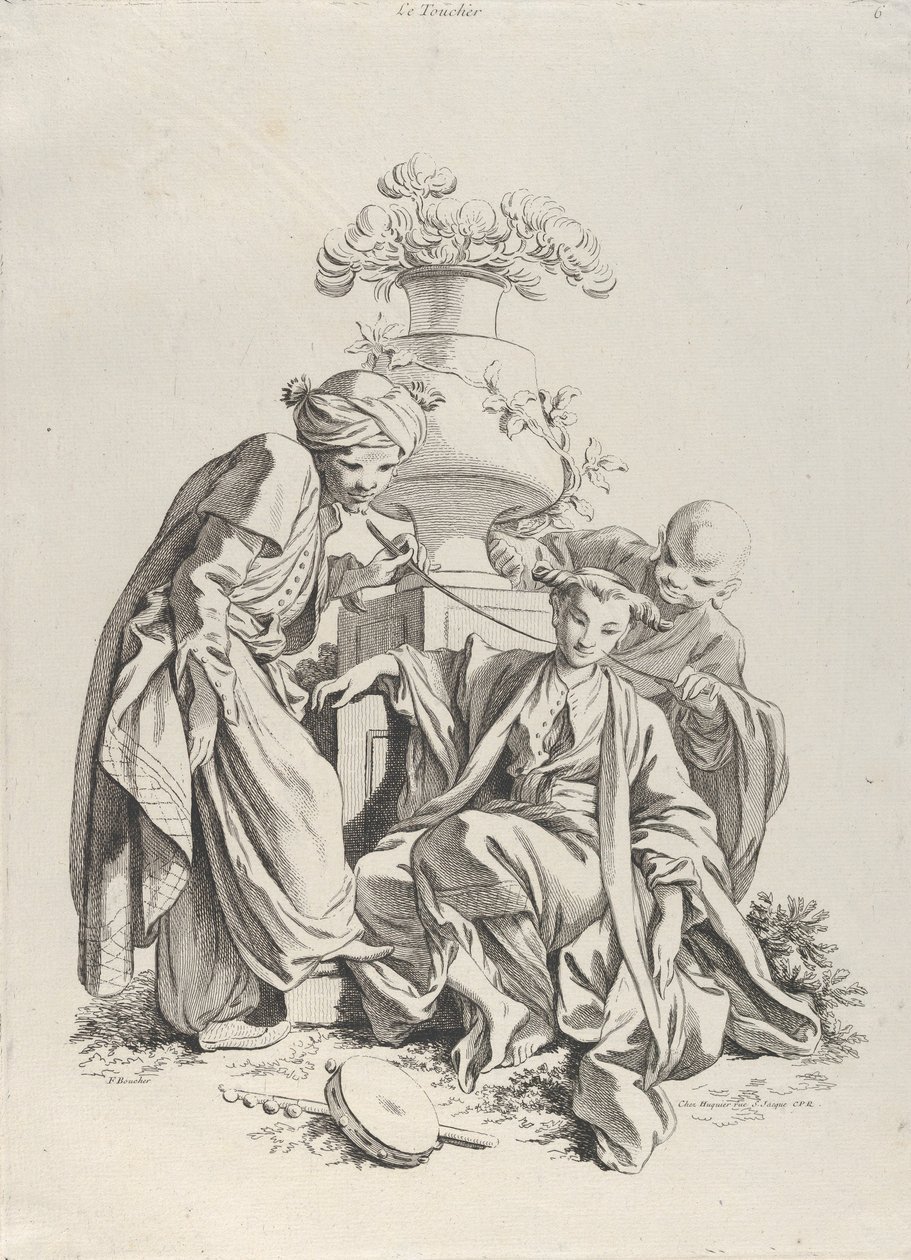 Touch, från The Five Senses, 1720-70. av François Boucher