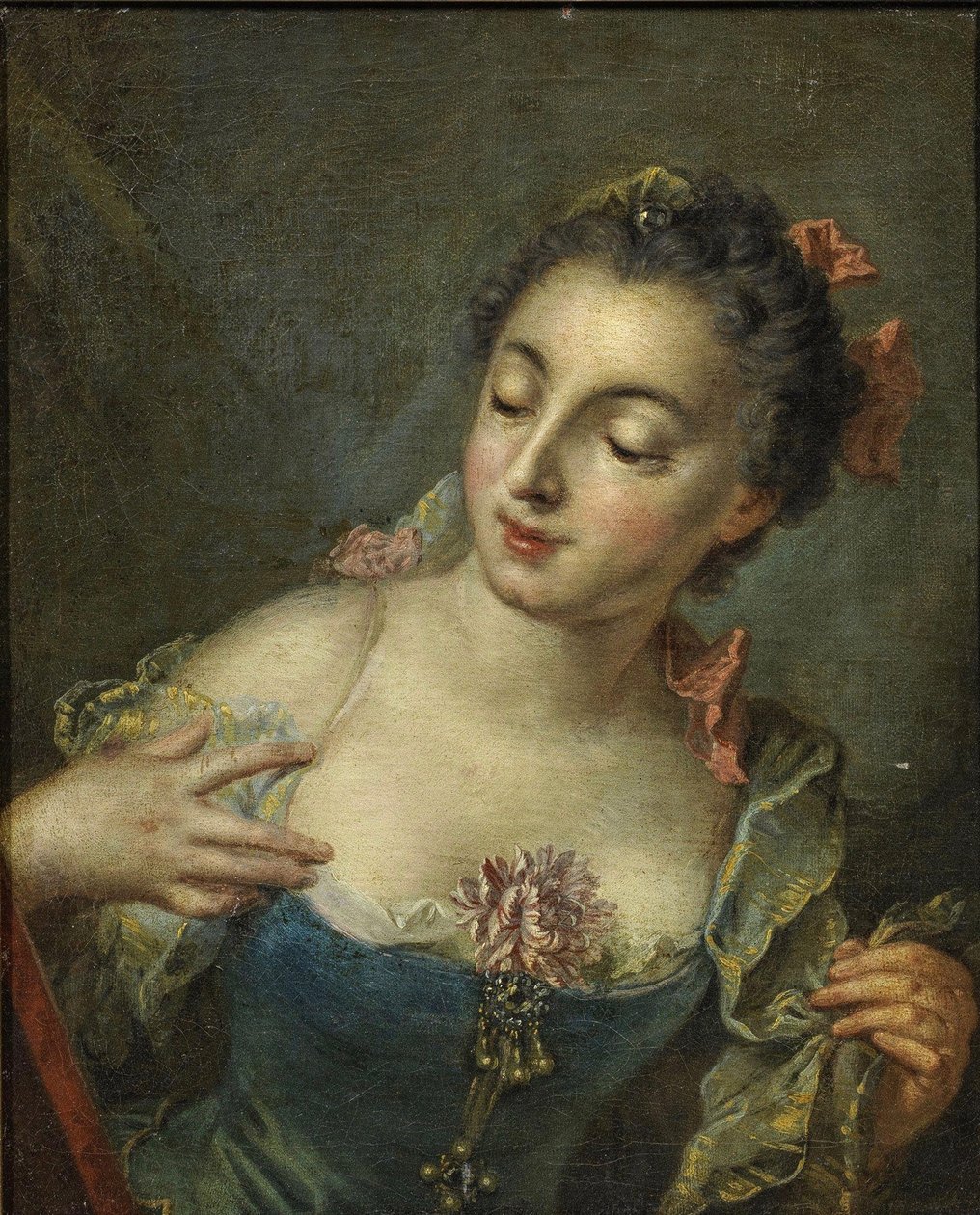 Ung dam till vänster av François Boucher