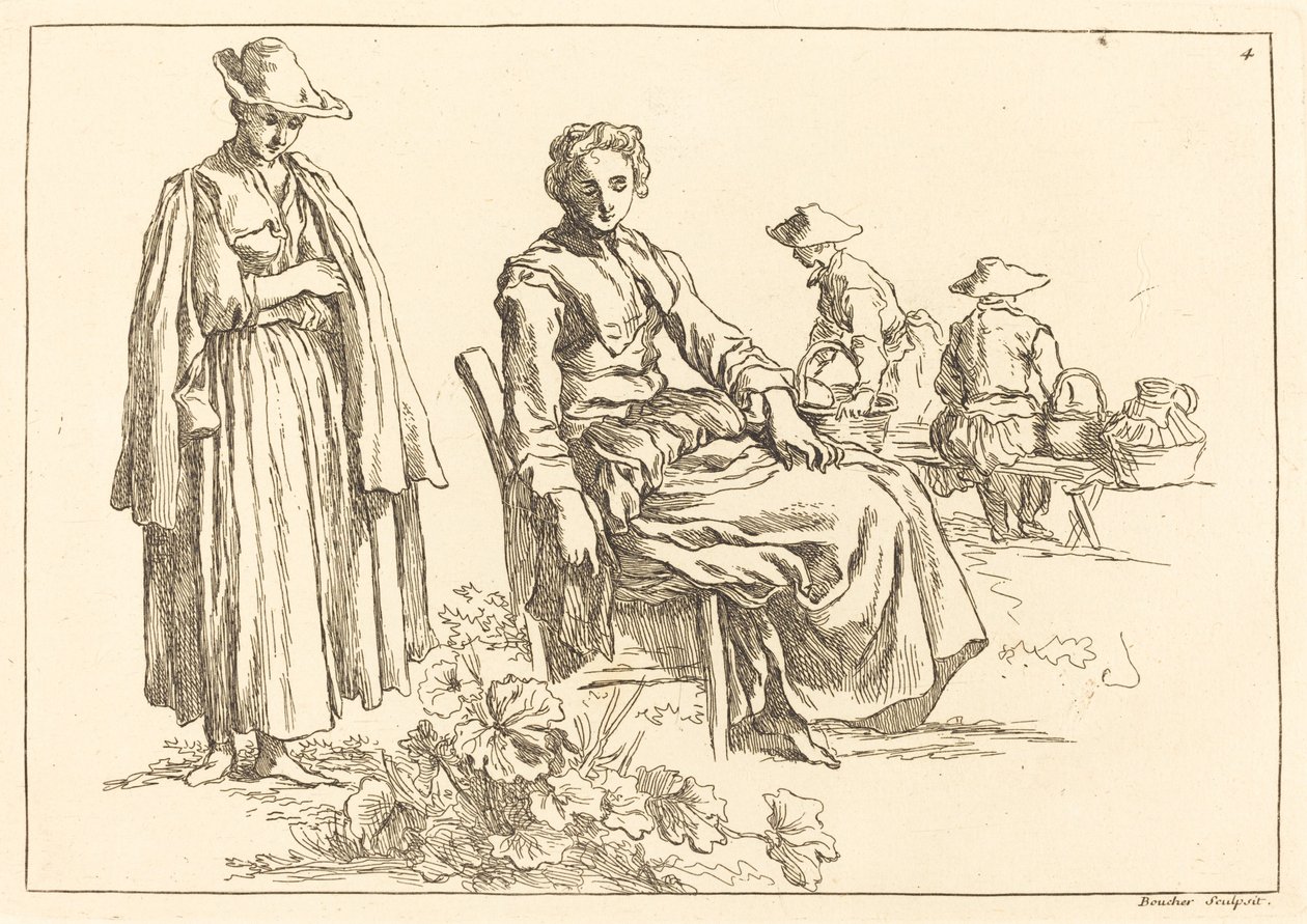 Figurer i ett landskap av François Boucher after Abraham Bloemaert