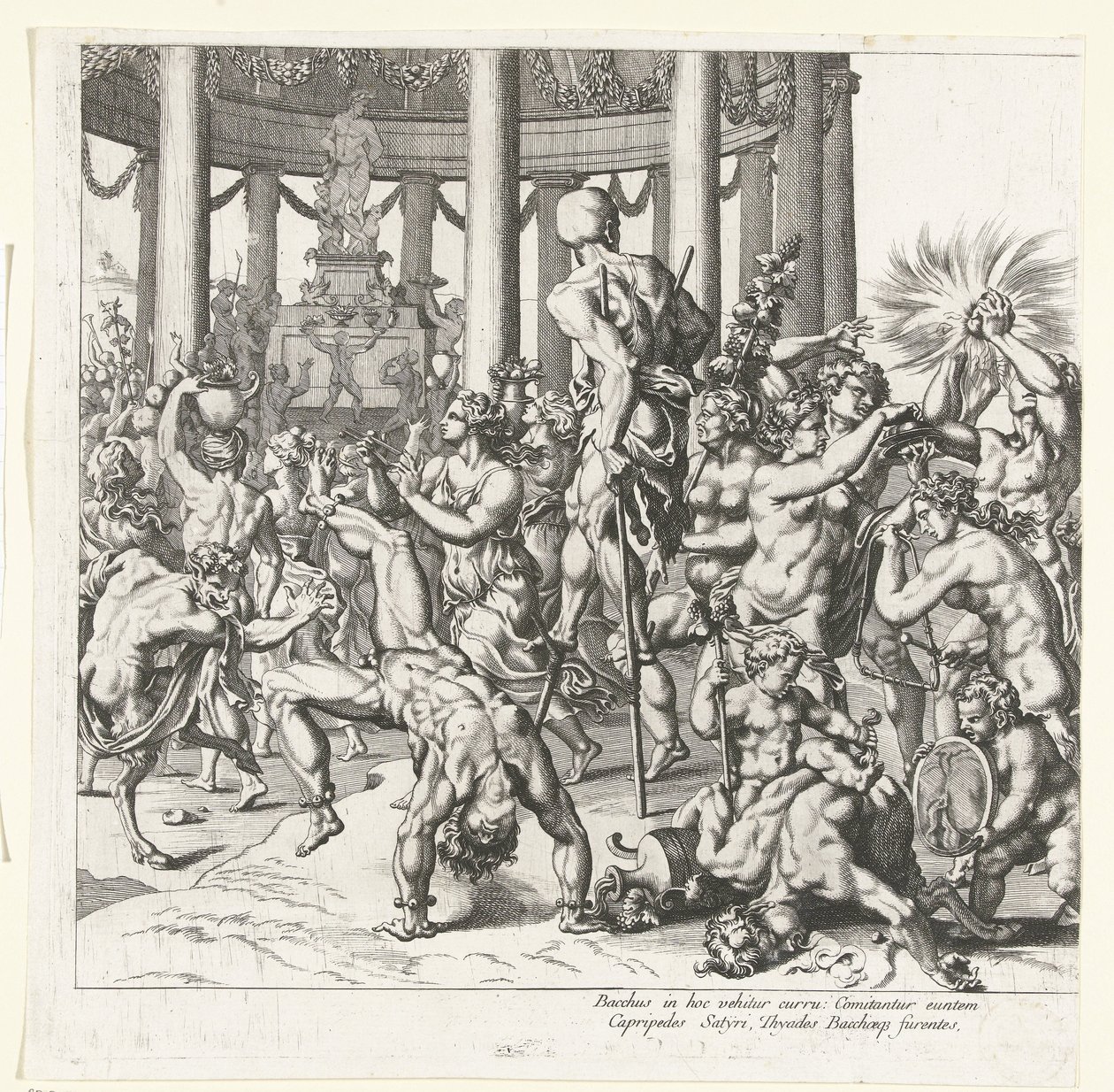 Triumf av Bacchus, vänster halva av François Chauveau (attributed to)