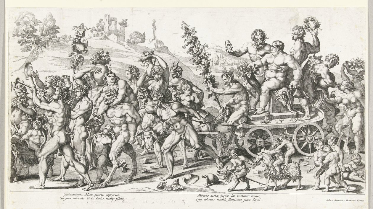 Triumf av Bacchus, högra halvan av François Chauveau (attributed to)