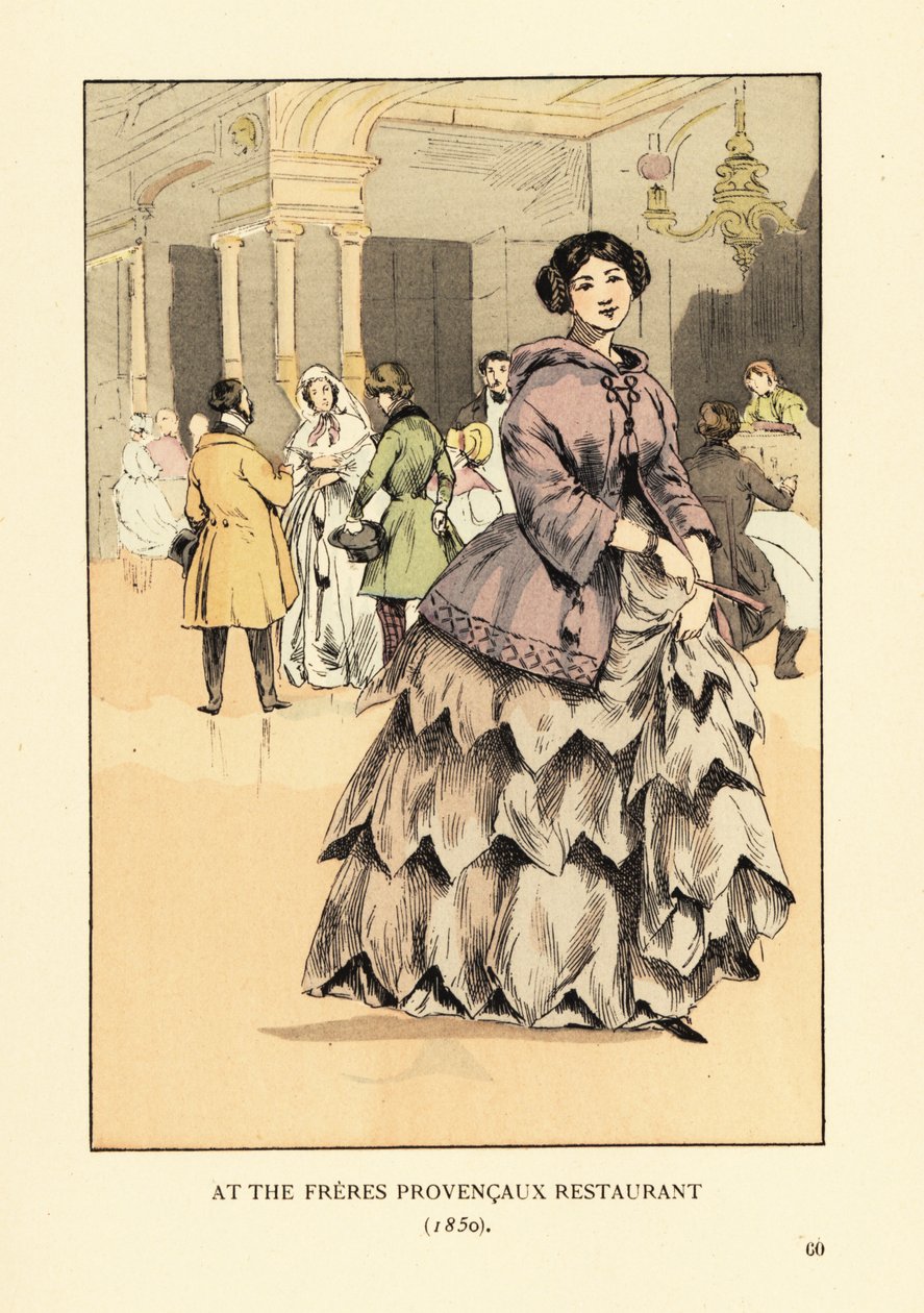 Kvinna på Freres Provencaux Restaurant, Paris av François Courboin