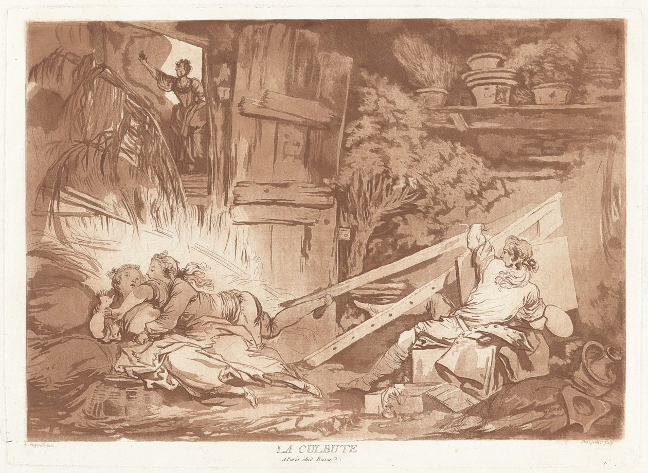Tumblen av François Philippe Charpentier after Jean Honoré Fragonard, published by Pierre François Basan