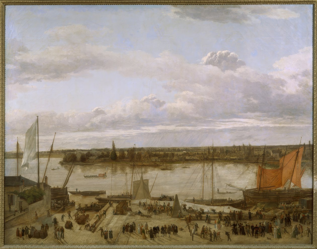 Utsikt över hamnen i Nantes av François Sablet