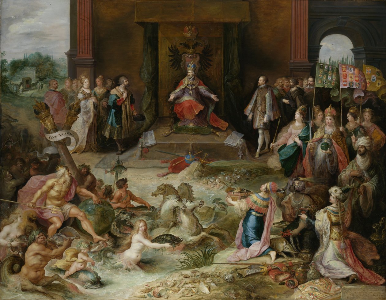 Allegori om kejsar Karl Vs abdikation i Bryssel, c.1630-40 av Frans II Francken the Younger