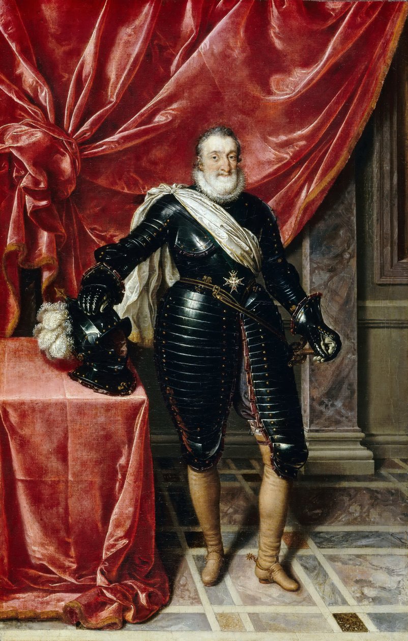 Henry IV (1553-1610), roi de France, en armure av Frans Pourbus the Younger