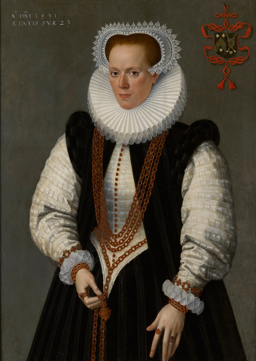 Porträtt av Marie de Huelstre, hustru till Willem van Vyve av Frans Pourbus the Younger