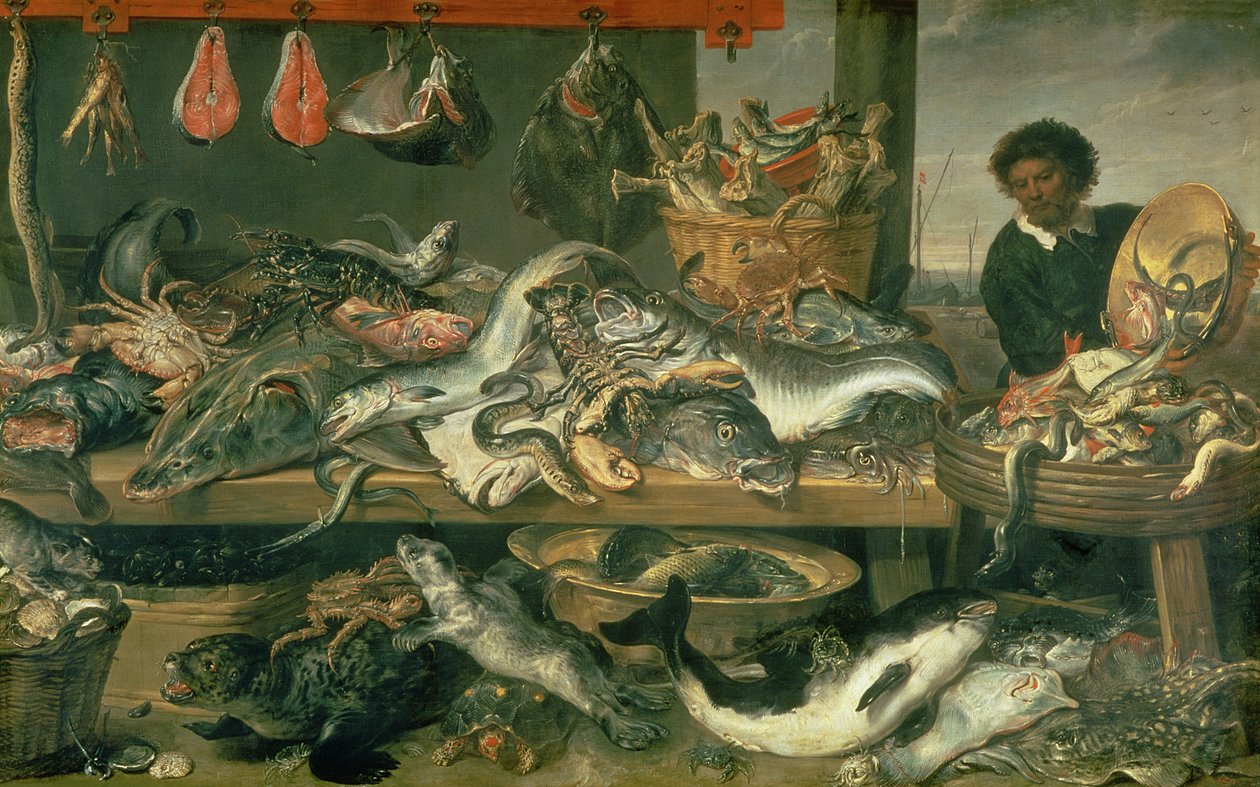 Fiskmarknaden, 1618-21 av Frans Snyders or Snijders