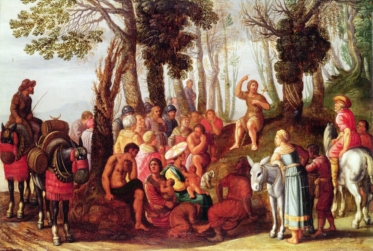Johannes Döparen predikar av Frans the Elder Francken