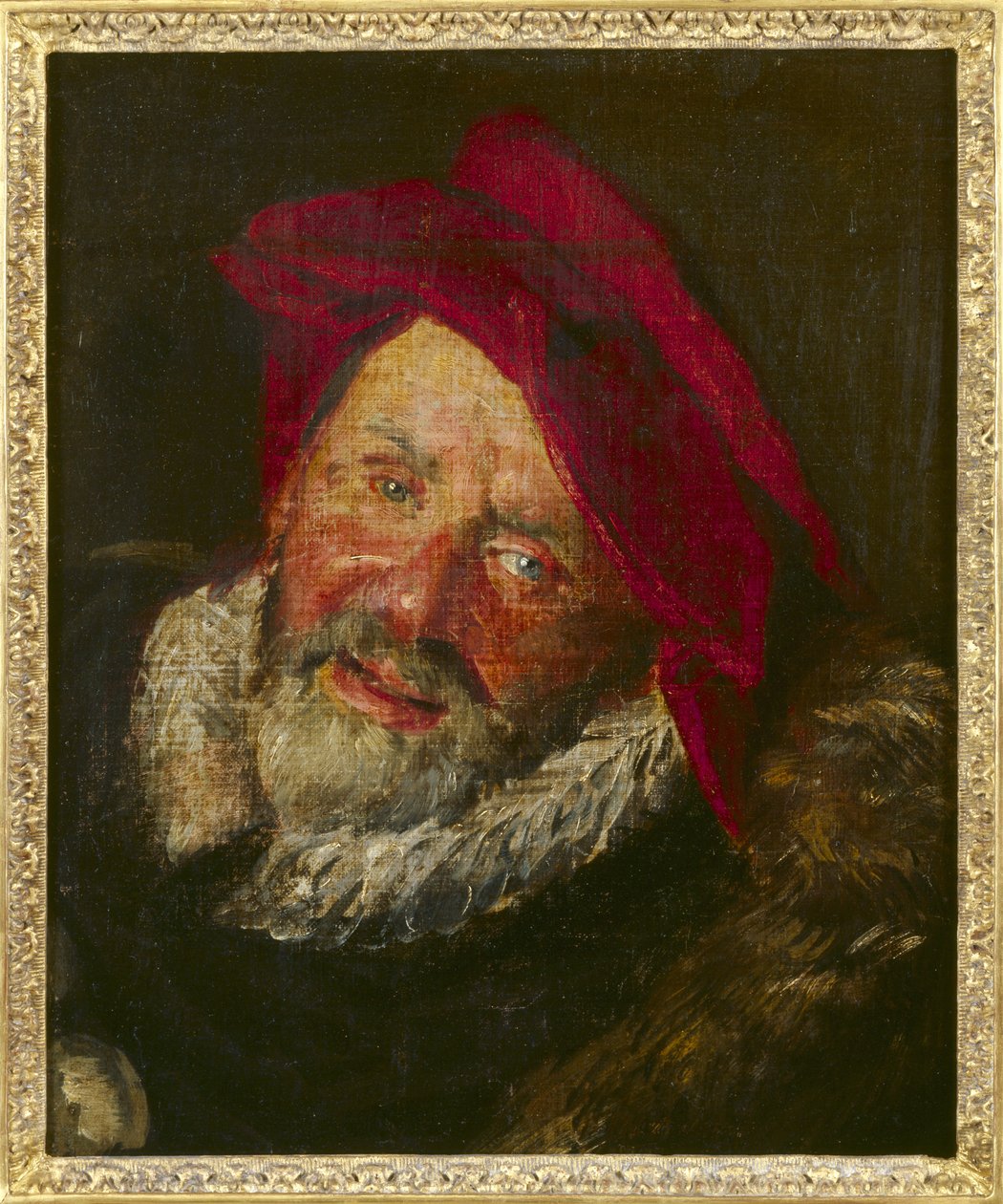 Porträtt av en buffong av Frans Hals