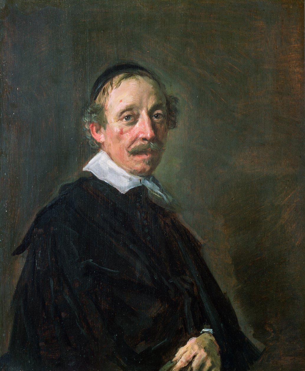 Portrait of a Preacher, c.1658-60 (panel) av Frans Hals