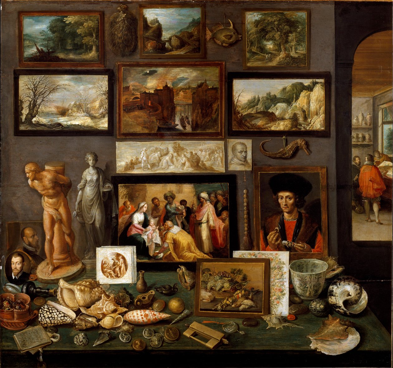 Skåp för konst och kuriosa (måleri av Frans II Francken