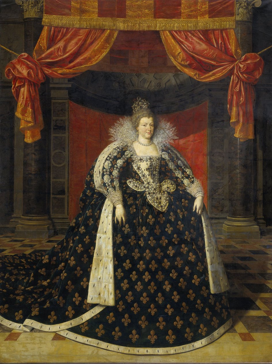 Marie de Medici, ca 1610 av Frans II studio of Pourbus