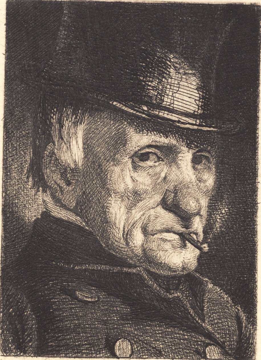 Man med hatt och cigarr av Frans Schwartz