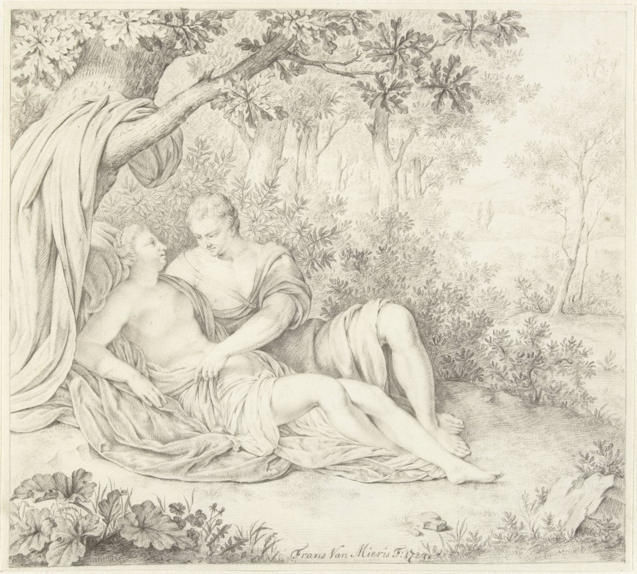 Kärlekspar under trädet av Frans van Mieris (II)